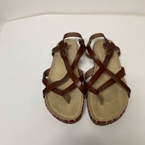 Shimmer By EDL Thong Stylish Brown Sandals Buckle at The sides Size 10